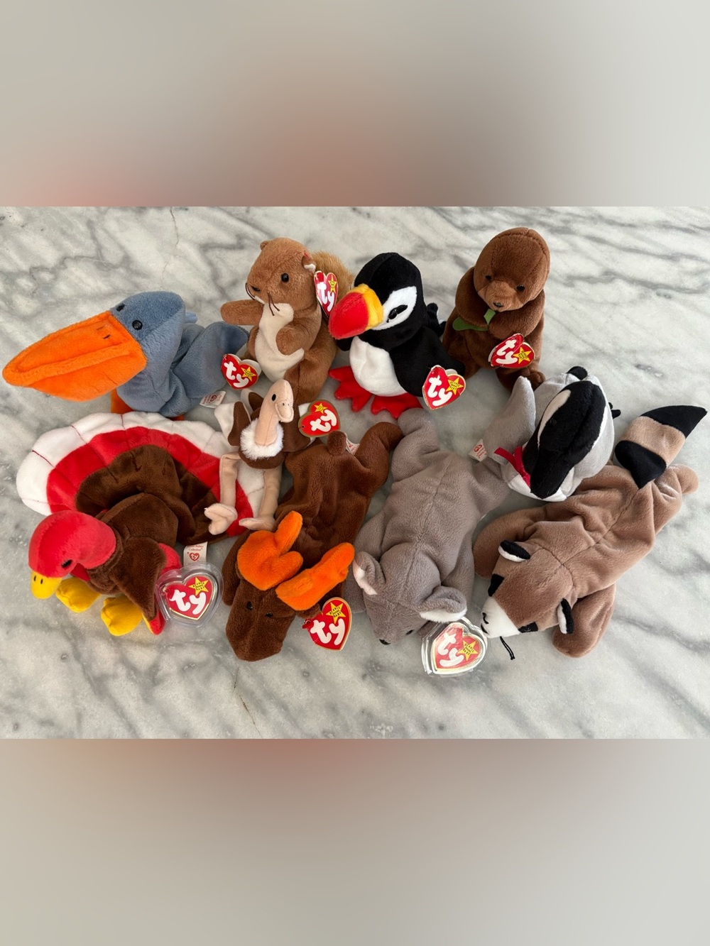 Vintage 90s Ty Beanie Baby Lot - Set of 10